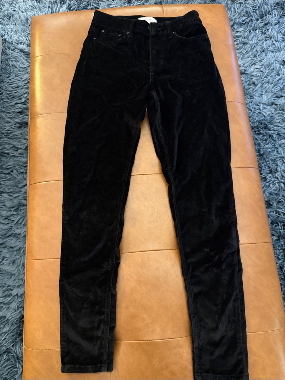 Reiss Black Velvet Lined Slim Pants